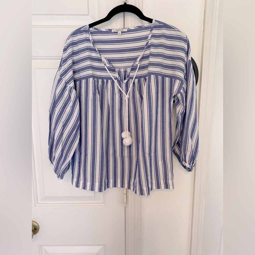 Madewell striped peasant top